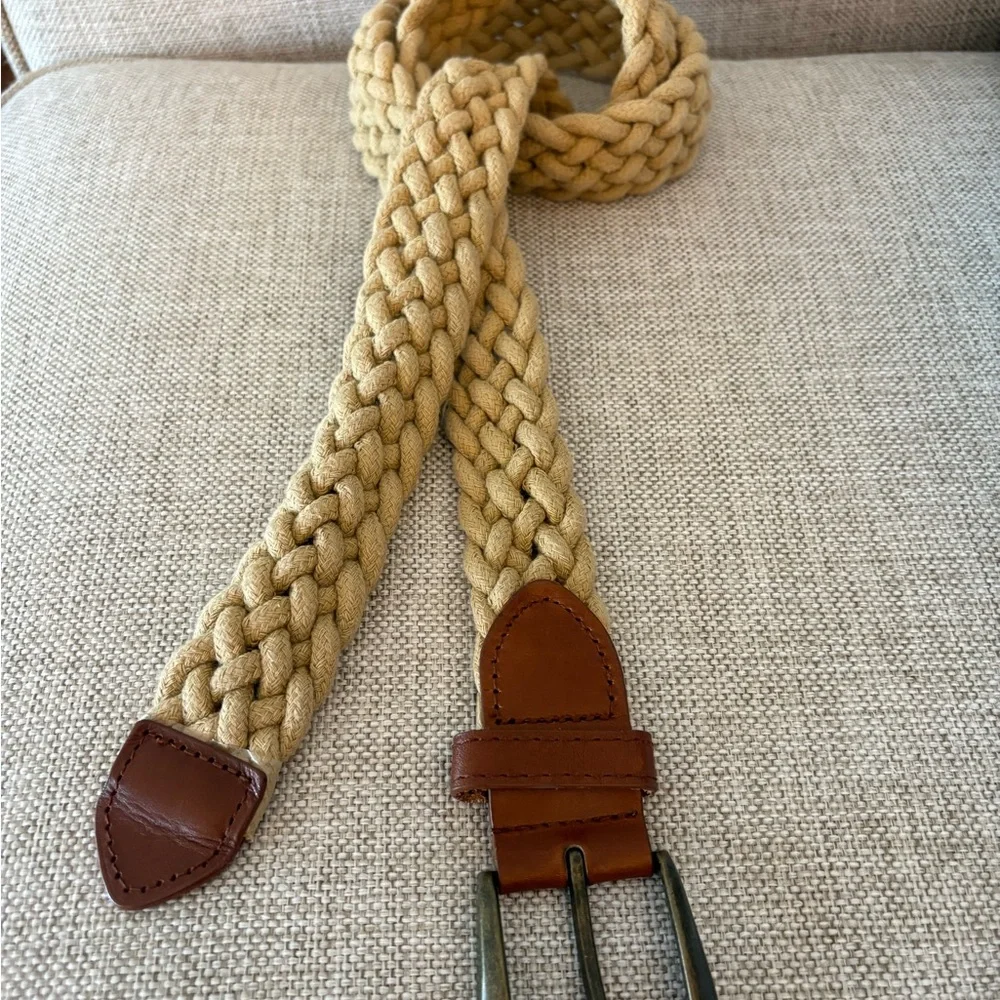 Pusser’s British West Indies Braided Rope Belt - Leather Trim M